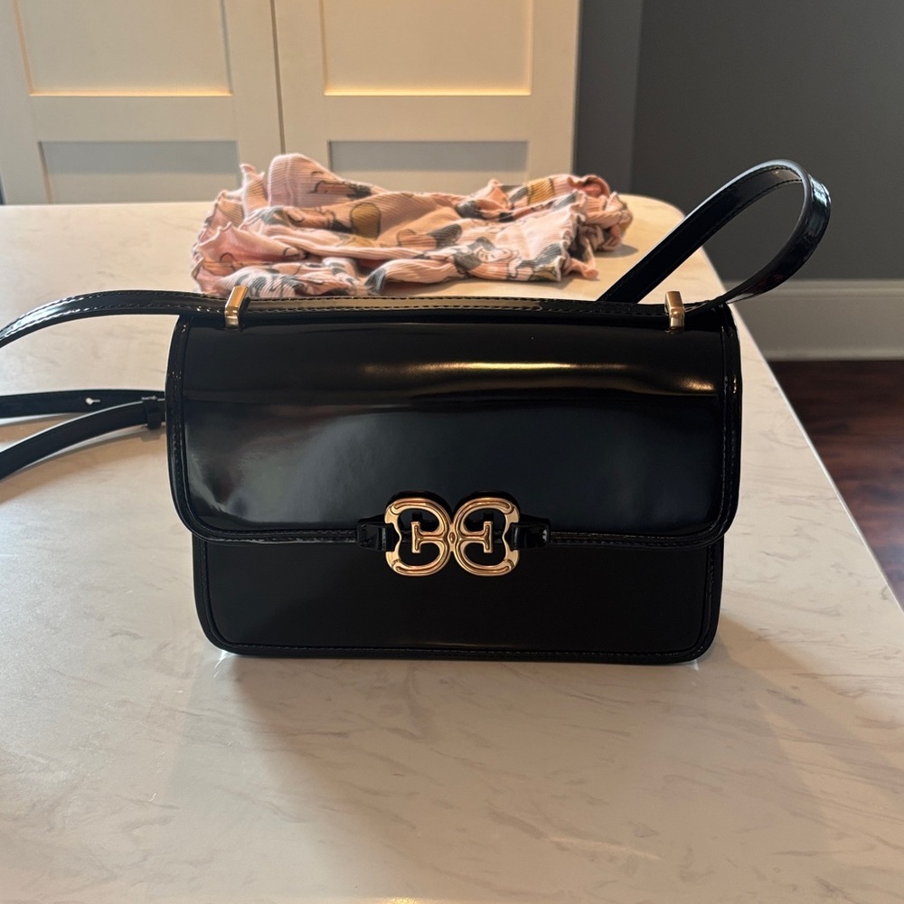 Sam Edelman Black Patent Leather Crossbody Bag